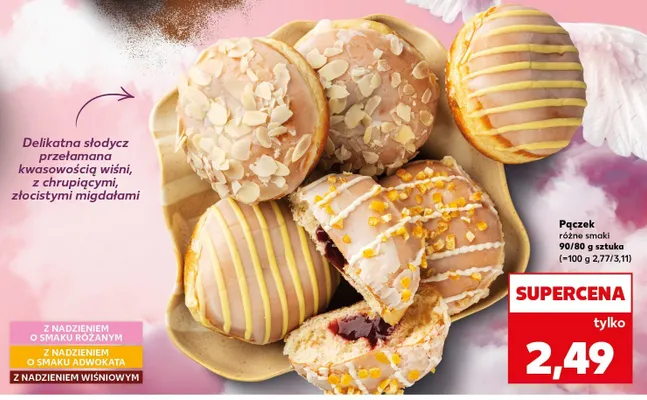 Pączek z nadzieniem różne smaki  promocja w Kaufland