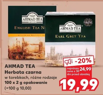 Herbata czarna w torebkach, różne rodzaje promocja w Kaufland