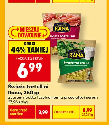 Świeże tortellini z prosciutto i serem Rana promocja w Biedronka