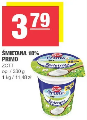 Śmietana 18% Primo promocja w SPAR