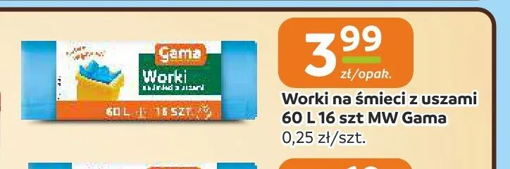 Worki na śmieci z uszami MW Gama promocja w Społem Częstochowa