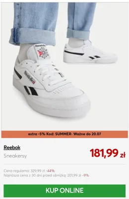 Sneakersy Reebok promocja w eobuwie.pl