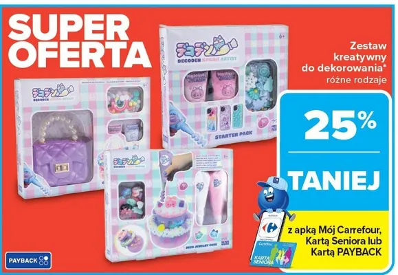 Zestaw kreatywny do dekorowania różne rodzaje promocja w Carrefour