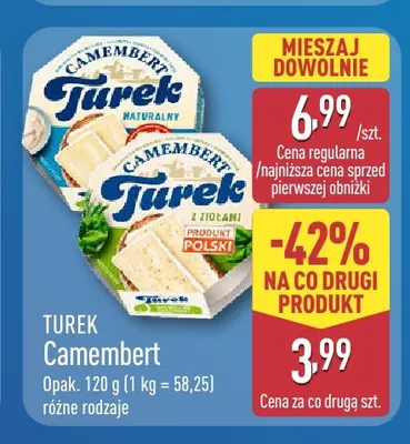 Ser camembert naturalny Turek promocja w Aldi