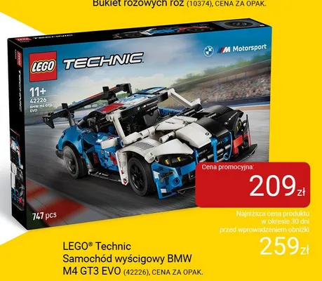 Klocki LEGO Technic Samochód wyścigowy BMW M4 GT3 EVO (42226) promocja w Smyk
