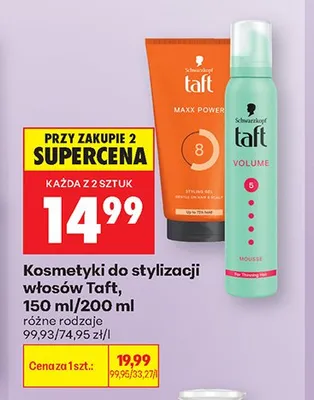 Pianka do stylizacji włosów Taft Volume promocja w Biedronka