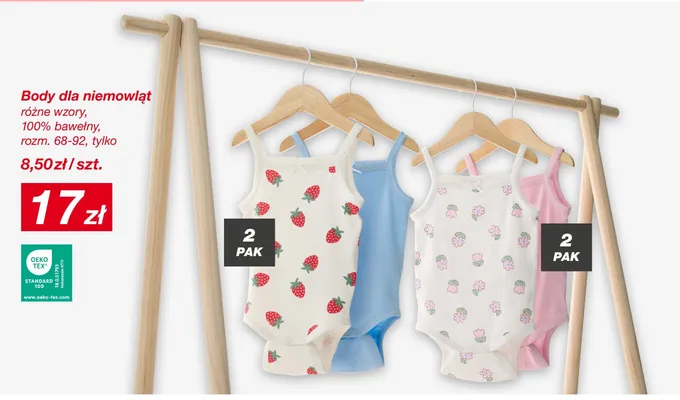Body dla niemowląt 100% bawełny rozm. 68-92 promocja w KiK