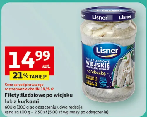 Filety śledziowe po wiejsku lub z kurkami promocja w Auchan