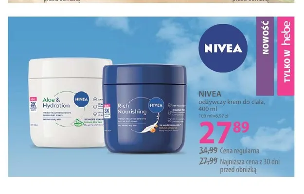 Krem do ciała Aloe & Hydration Nivea promocja w Hebe