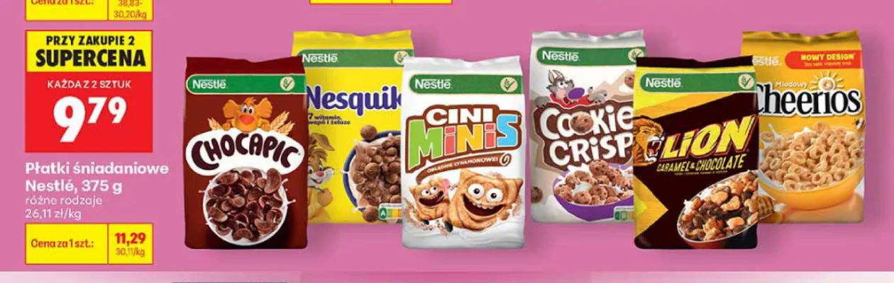 Płatki śniadaniowe Nestlé Cini Minis promocja w Biedronka