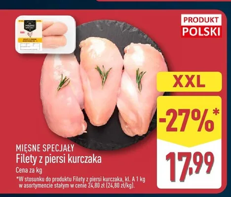 Filety z piersi kurczaka Mięsne Specjały promocja w Aldi