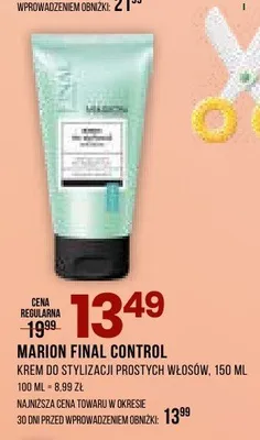 Krem do stylizacji prostych włosów Marion Final Control promocja w Drogerie Natura