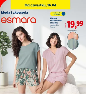 Piżama damska z bawełny promocja w Lidl