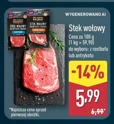 Stek wołowy z rostbefu Sokołów promocja w Aldi