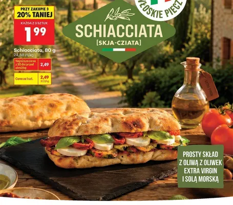 Pieczywo Schiacciata promocja w Biedronka
