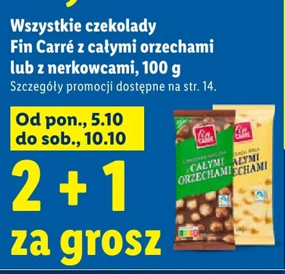 Czekolada z nerkowcami Fin Carré promocja w Lidl