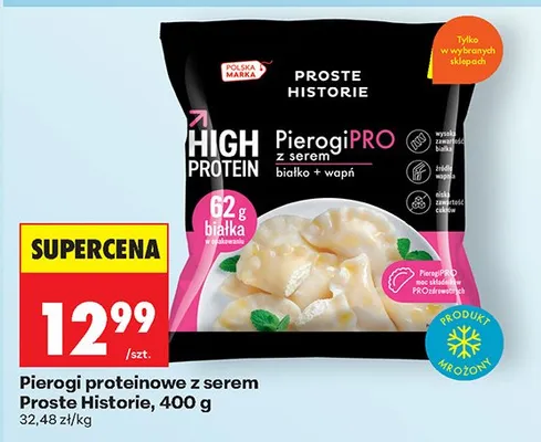 Pierogi proteinowe z serem promocja w Biedronka