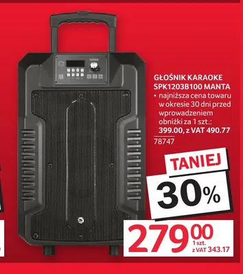 Głośnik karaoke SPK1203B100 Manta promocja w Selgros