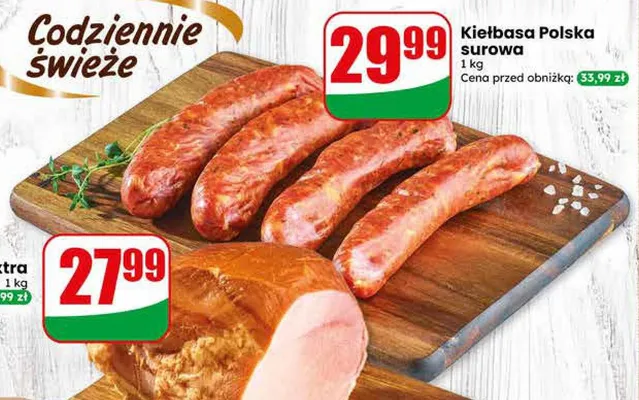 Kiełbasa Polska surowa Agro Rydzyna promocja w Dino