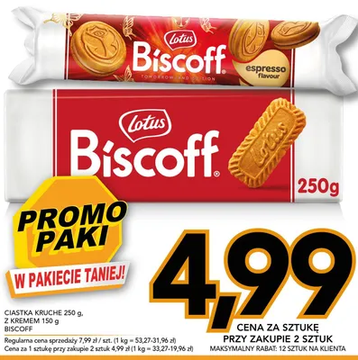 Ciastka z kremem espresso flavour Lotus Biscoff promocja w Kupiec