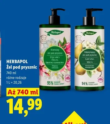 Żel pod prysznic Herbapol Gruszka Mięta promocja w Lidl