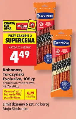 Kabanosy Tarczyński Exclusive promocja w Biedronka