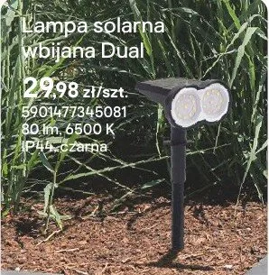 Lampa solarna wbijana Dual czarna promocja w Castorama