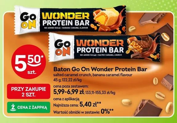 Baton proteinowy Go On Wonder Protein Bar salted caramel crunch promocja w Żabka