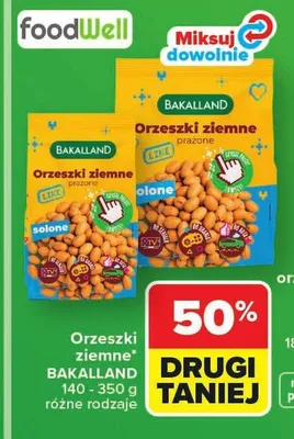Orzeszki ziemne BAKALLAND prażone solone promocja w Carrefour