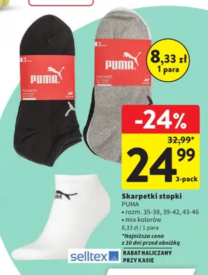 Skarpetki stopki Puma 3-pak promocja w Intermarche