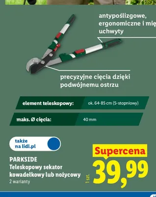 Teleskopowy sekator nożycowy Parkside promocja w Lidl
