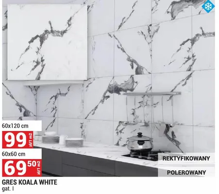 Gres Koala White 60x120cm promocja w Merkury Market