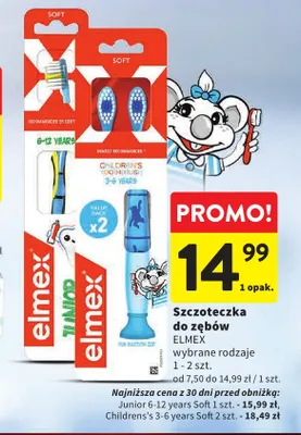 Szczoteczka do zębów Elmex Children's 3-6 lat Soft 2-pak promocja w Intermarche