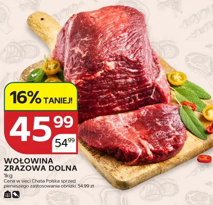 Wołowina zrazowa dolna promocja w Chata Polska