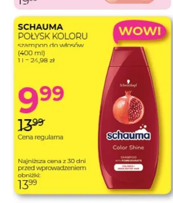 Szampon do włosów Schauma Połysk Koloru promocja w Drogerie Jawa