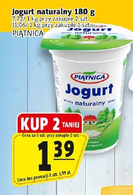 Jogurt naturalny Piątnica promocja w Prim Market
