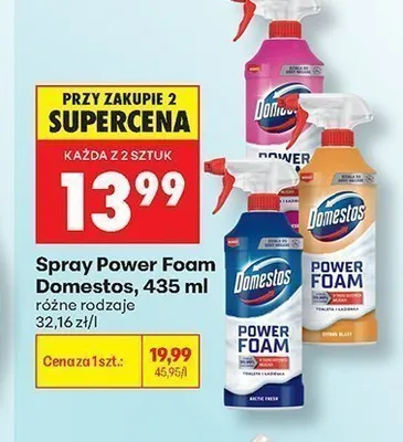 Spray Power Foam Domestos promocja w Biedronka