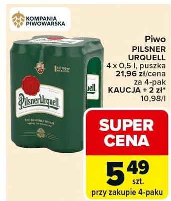Piwo Pilsner Urquell promocja w Carrefour