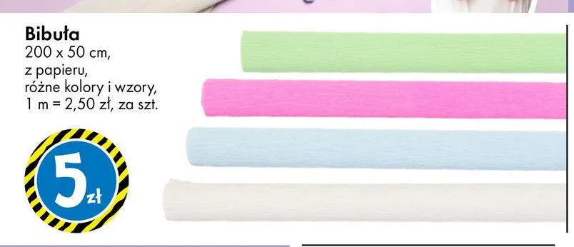 Bibuła 200x50 cm promocja w Tedi