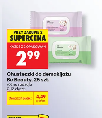 Chusteczki do demakijażu Be Beauty promocja w Biedronka