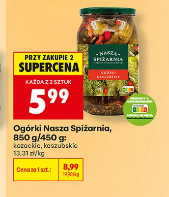 Ogórki Nasza Spiżarnia kaszubskie promocja w Biedronka