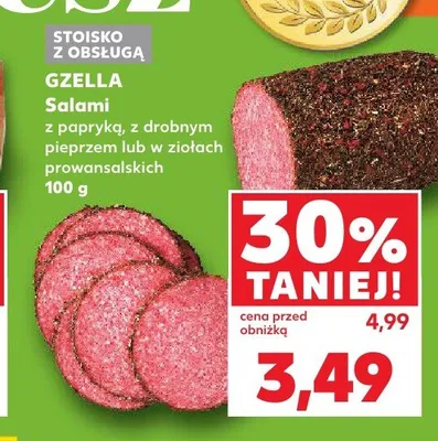 Salami z drobnym pieprzem Gzella promocja w Kaufland