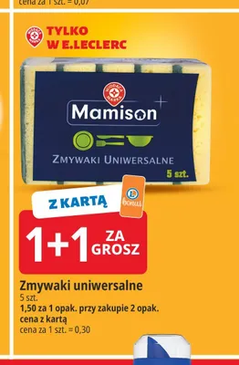 Zmywaki uniwersalne Mamison promocja w Leclerc