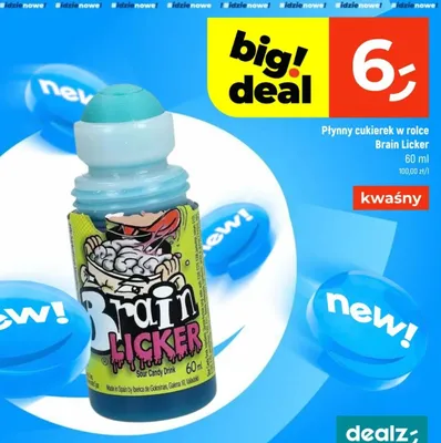 Płynny cukierek w rolce Brain Licker kwaśny promocja w Dealz