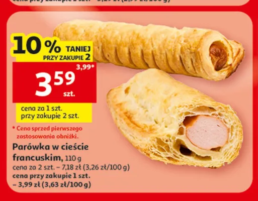 Parówka w cieście francuskim promocja w Auchan