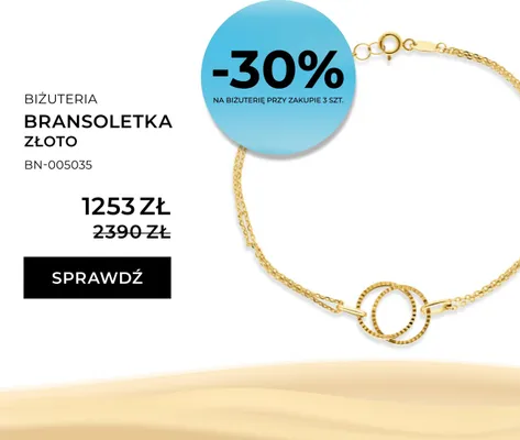 Bransoletka złoto promocja w Briju