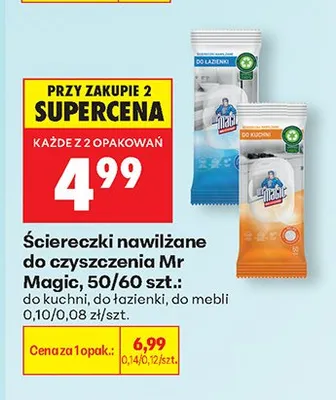Ściereczki nawilżane do czyszczenia Mr Magic do kuchni promocja w Biedronka