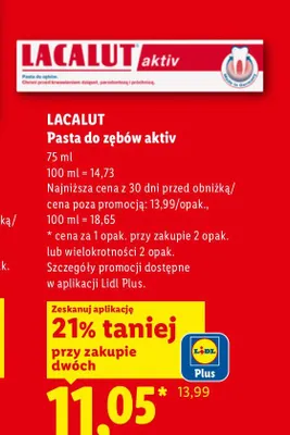Pasta do zębów Lacalut Aktiv promocja w Lidl
