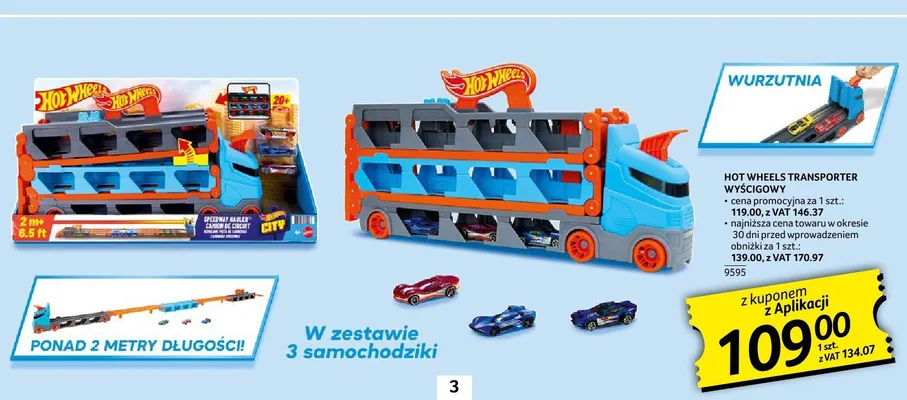 Transporter wyścigowy Hot Wheels promocja w Selgros