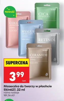 Maseczka do twarzy w płachcie Skin627 promocja w Biedronka